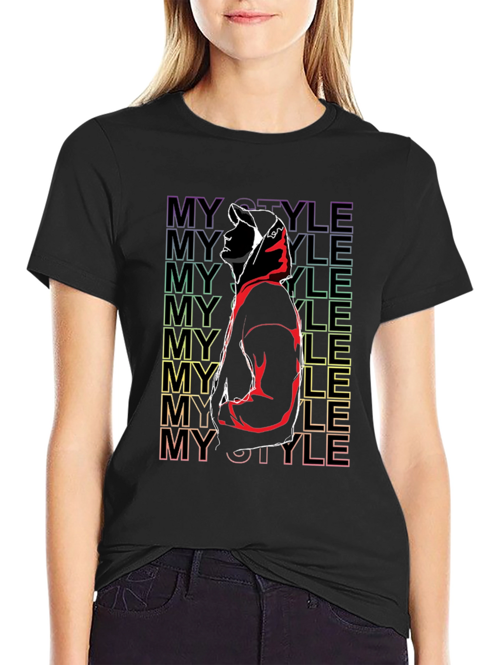 My Style Graphic Print Black T-Shirt