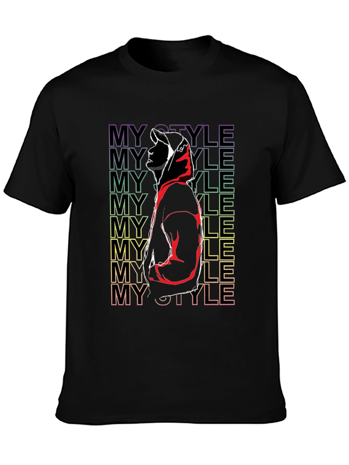 My Style Graphic Print Black T-Shirt