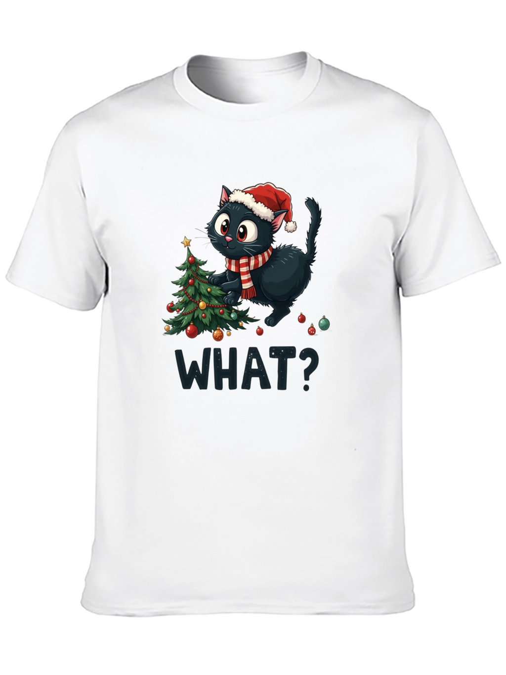 Christmas Cat T-Shirt - What?