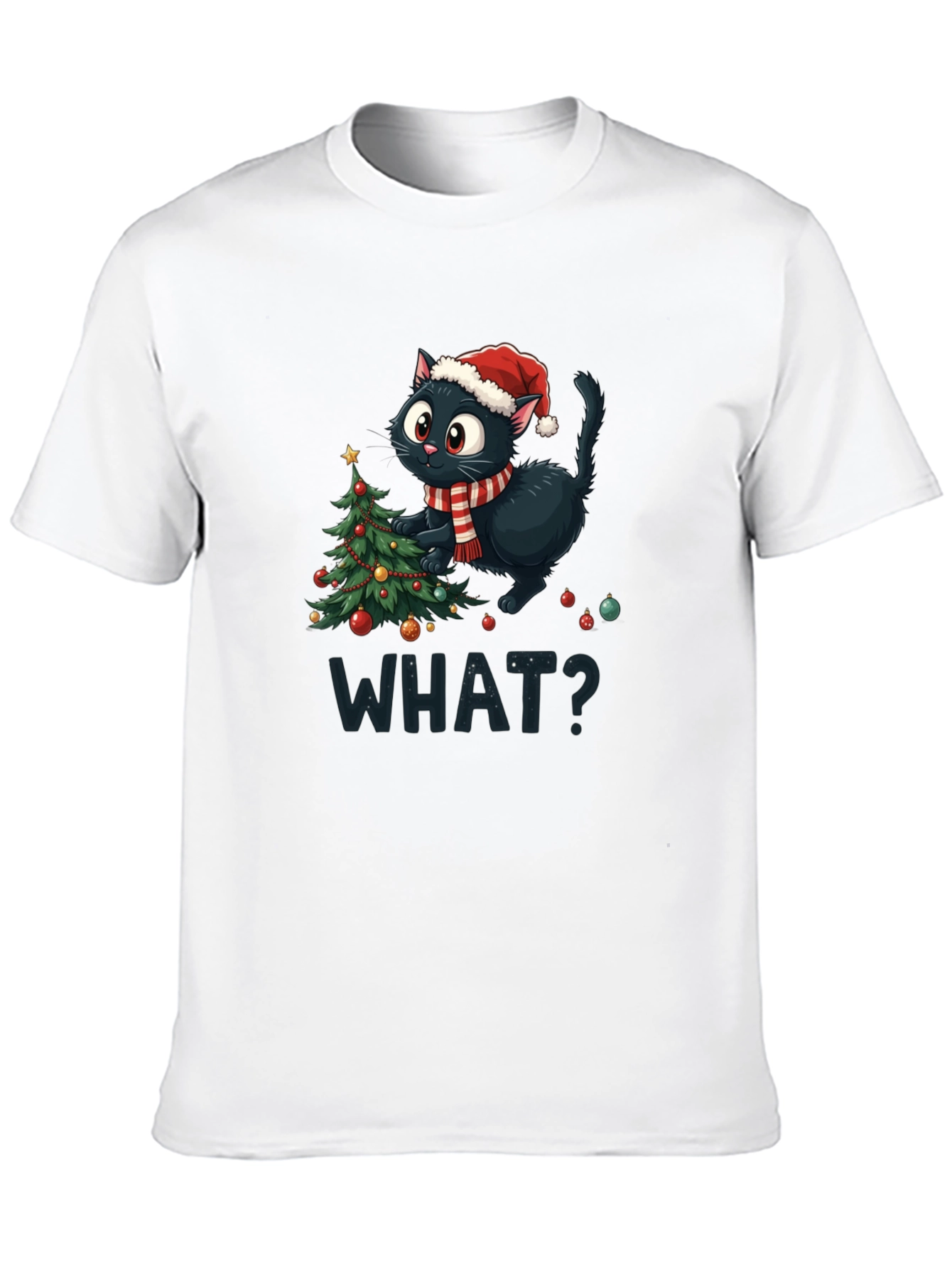 Christmas Cat T-Shirt - What?