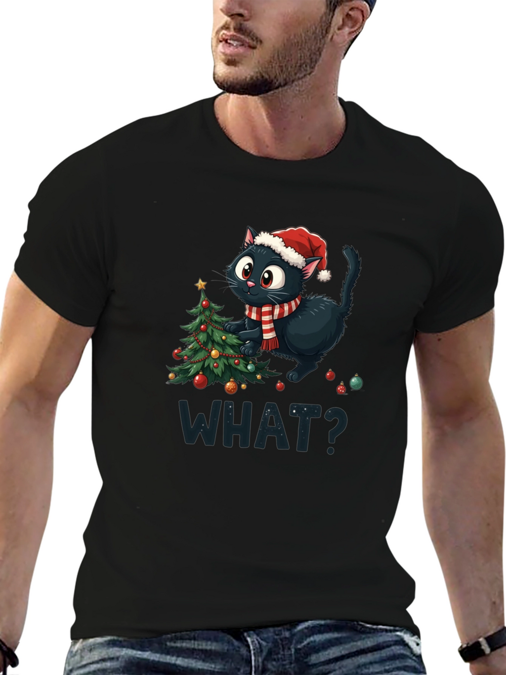 Christmas Cat T-Shirt - What?