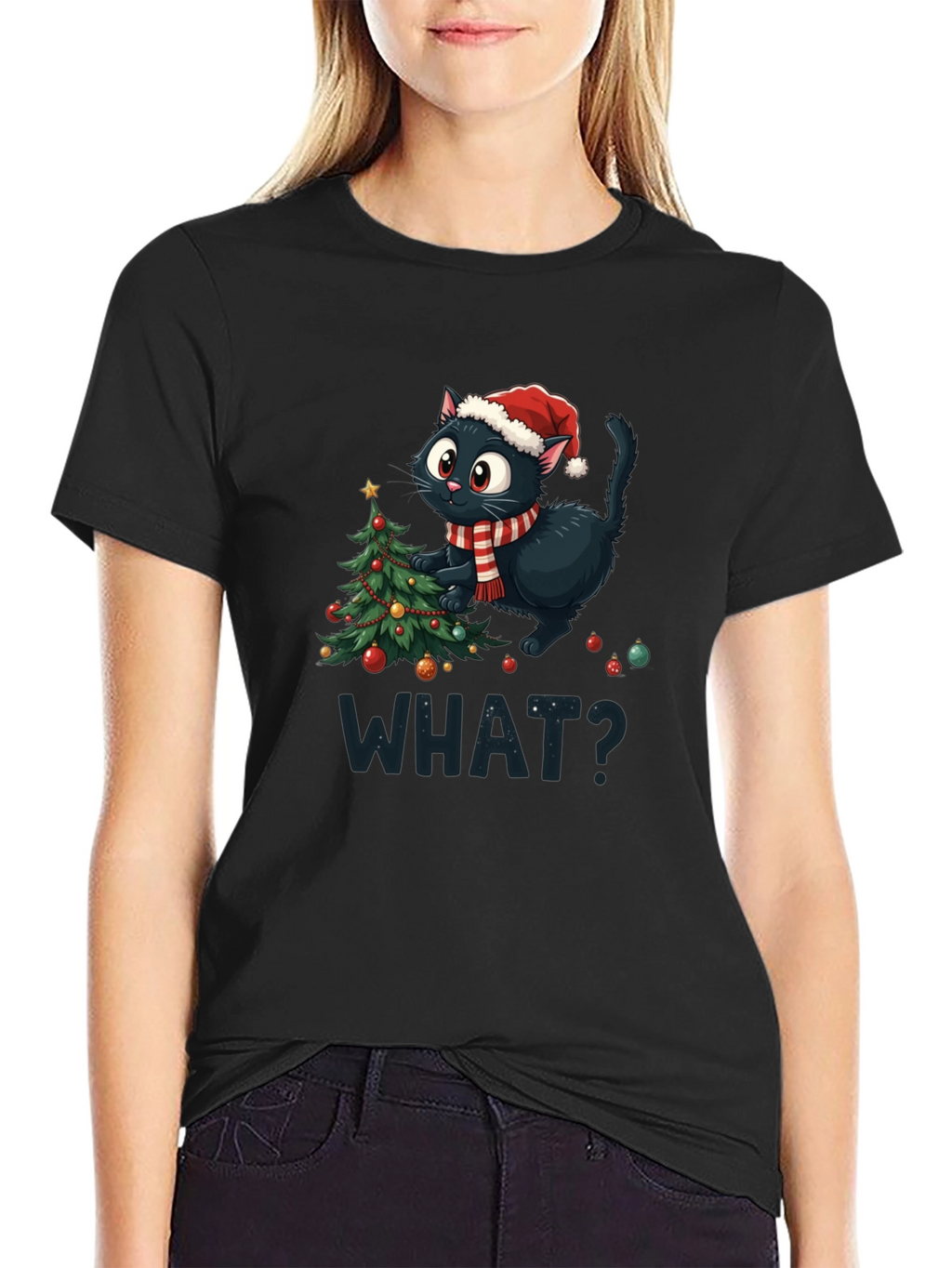 Christmas Cat T-Shirt - What?