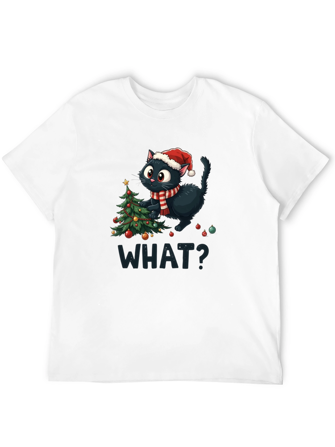 Christmas Cat T-Shirt - What?