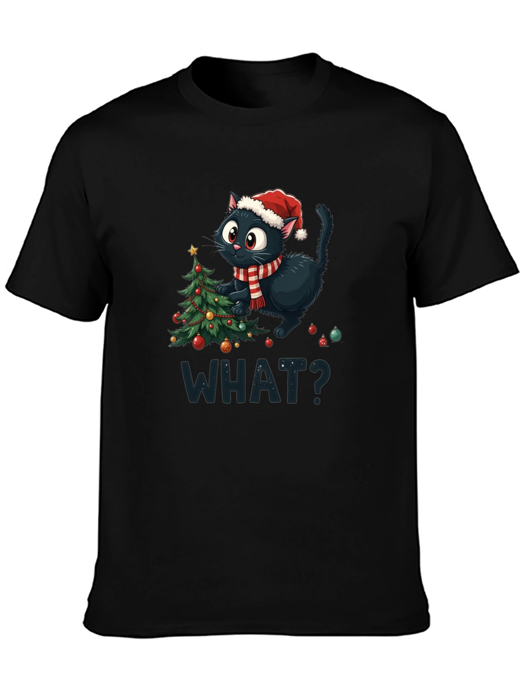 Christmas Cat T-Shirt - What?