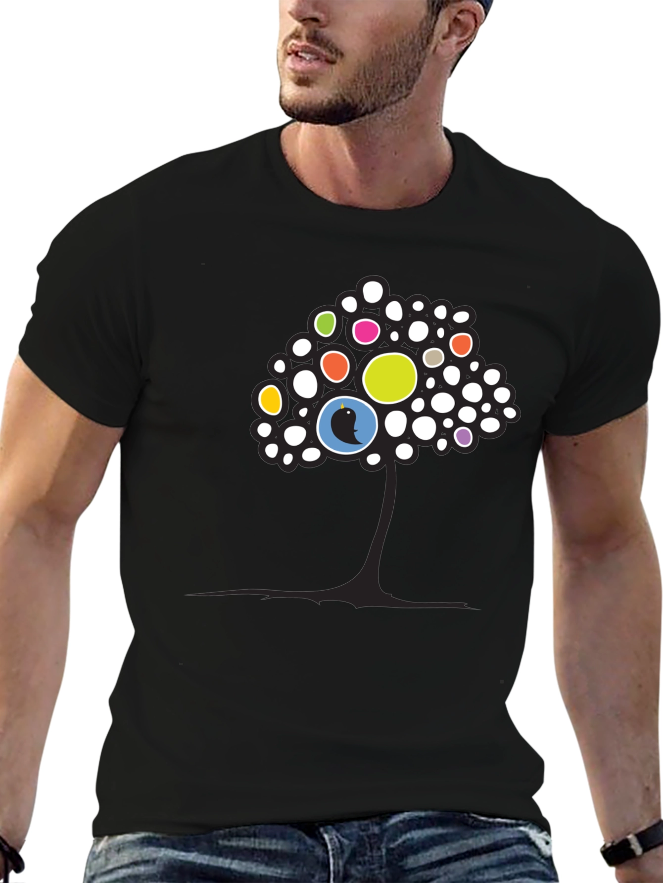 Abstract Tree Graphic Tee - Black Unisex T-Shirt