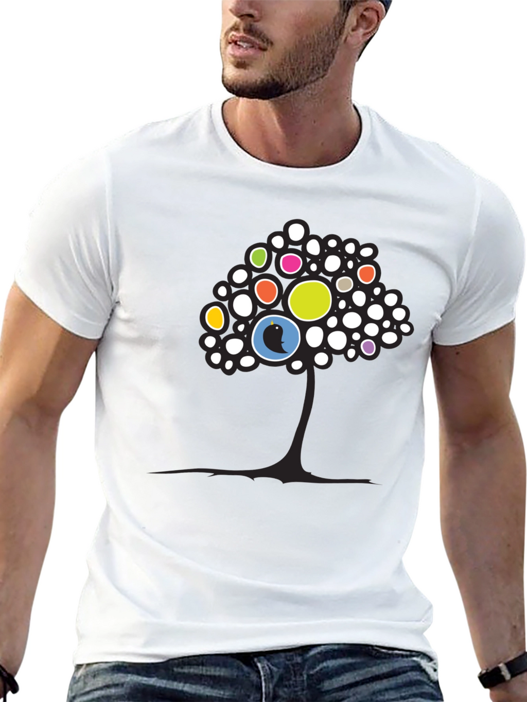 Abstract Tree Graphic Tee - Black Unisex T-Shirt