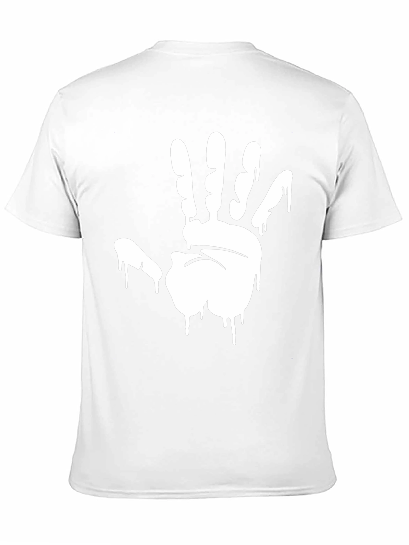 Mens Black Graphic Tee - Hand Print Design