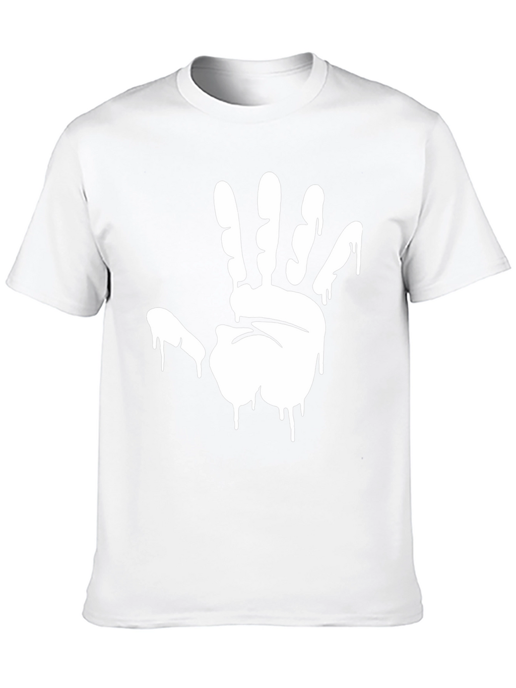 Mens Black Graphic Tee - Hand Print Design