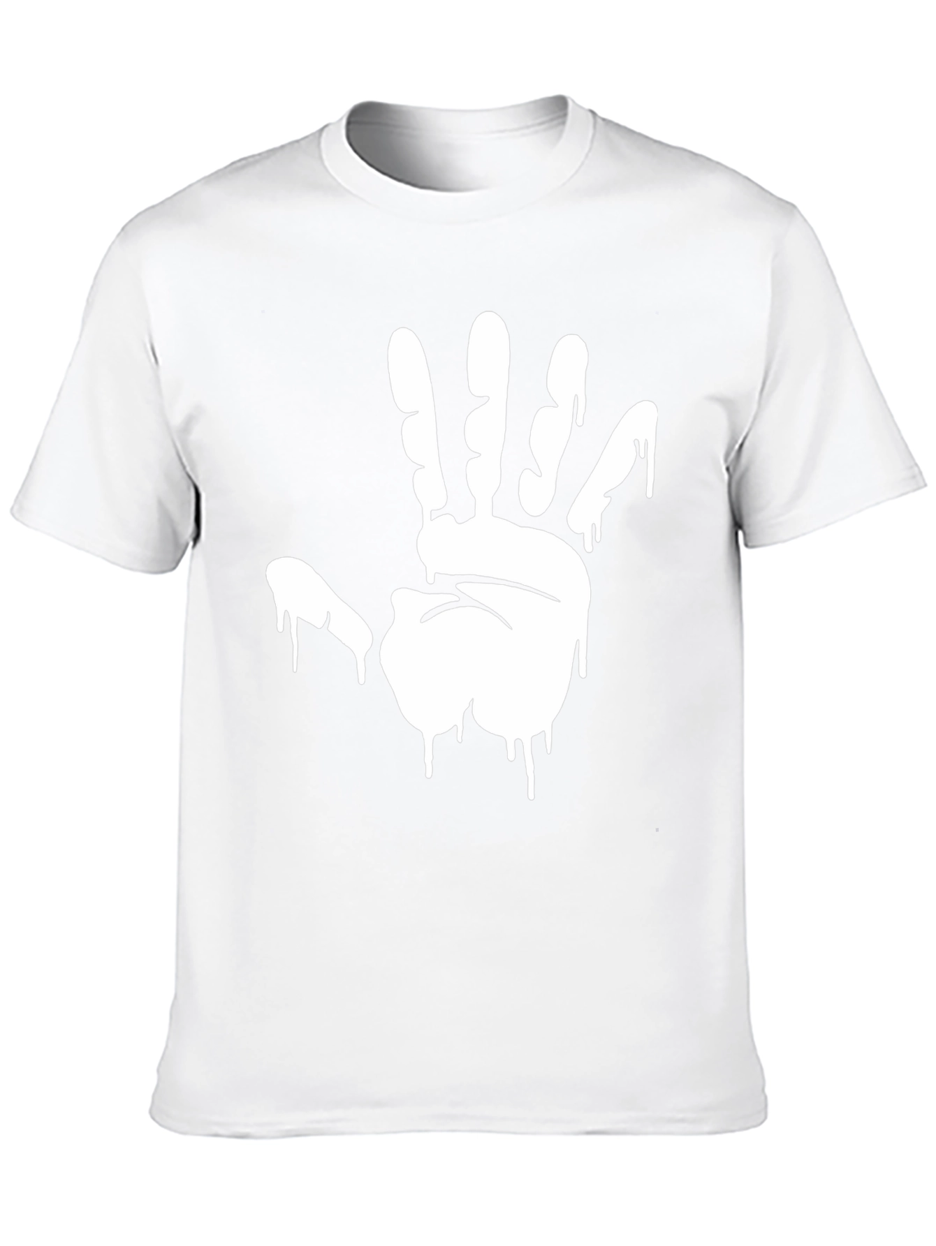 Mens Black Graphic Tee - Hand Print Design