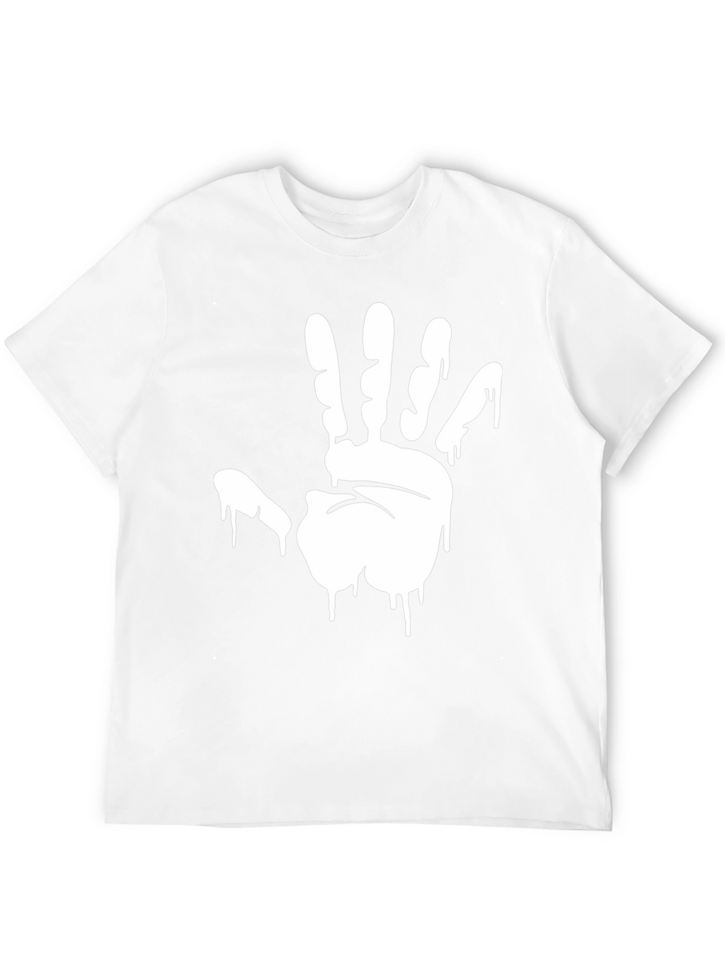 Mens Black Graphic Tee - Hand Print Design