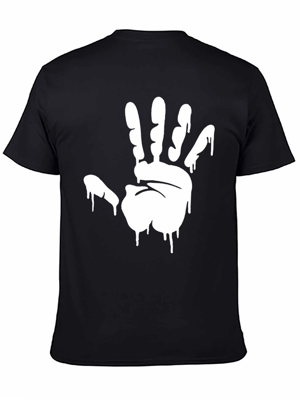 Mens Black Graphic Tee - Hand Print Design