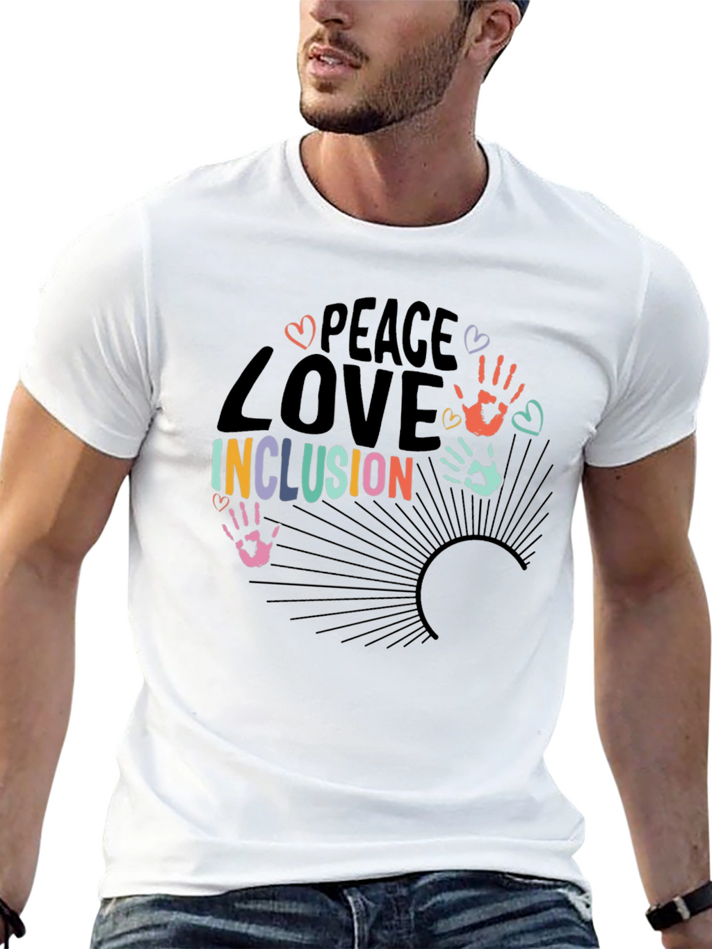 Peace Love Inclusion Graphic T-Shirt
