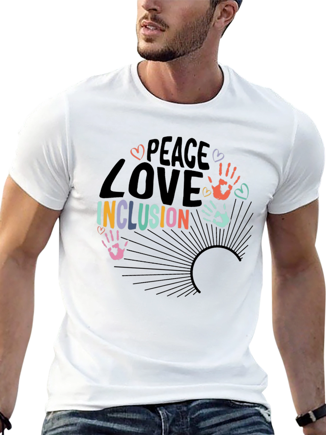 Peace Love Inclusion Graphic T-Shirt