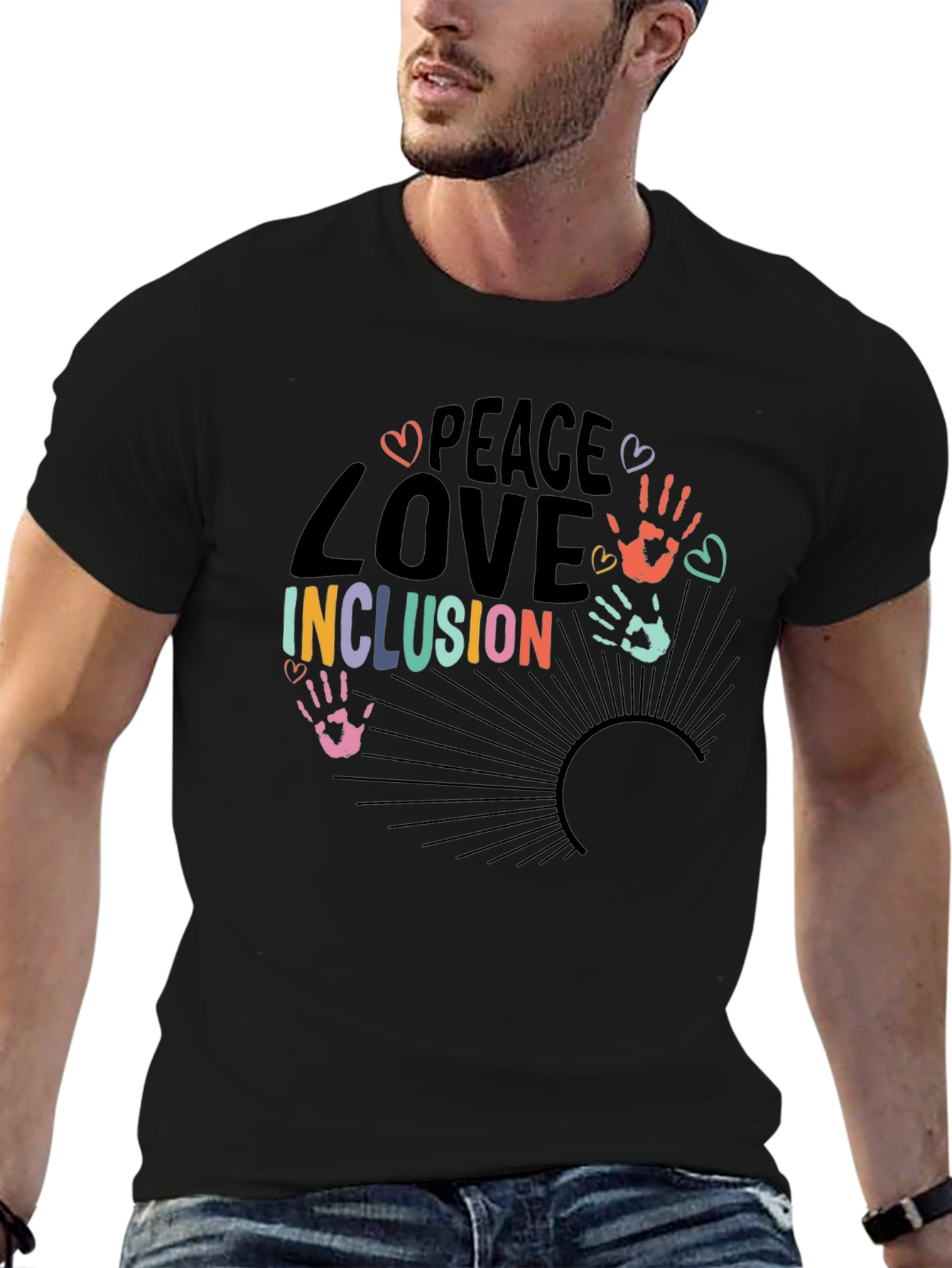 Peace Love Inclusion Graphic T-Shirt