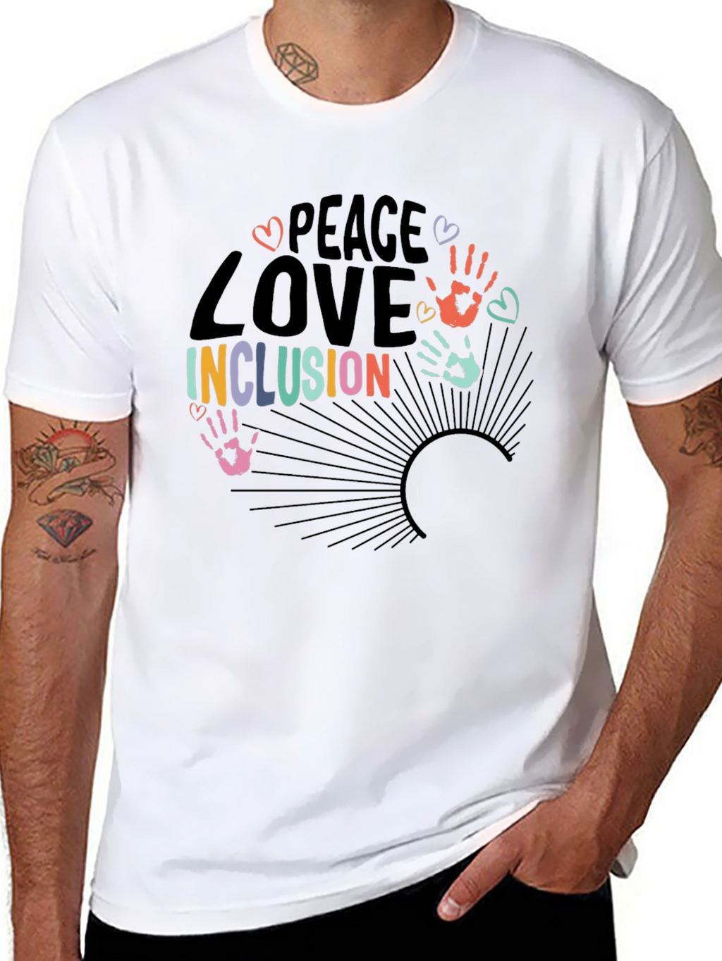 Peace Love Inclusion Graphic T-Shirt