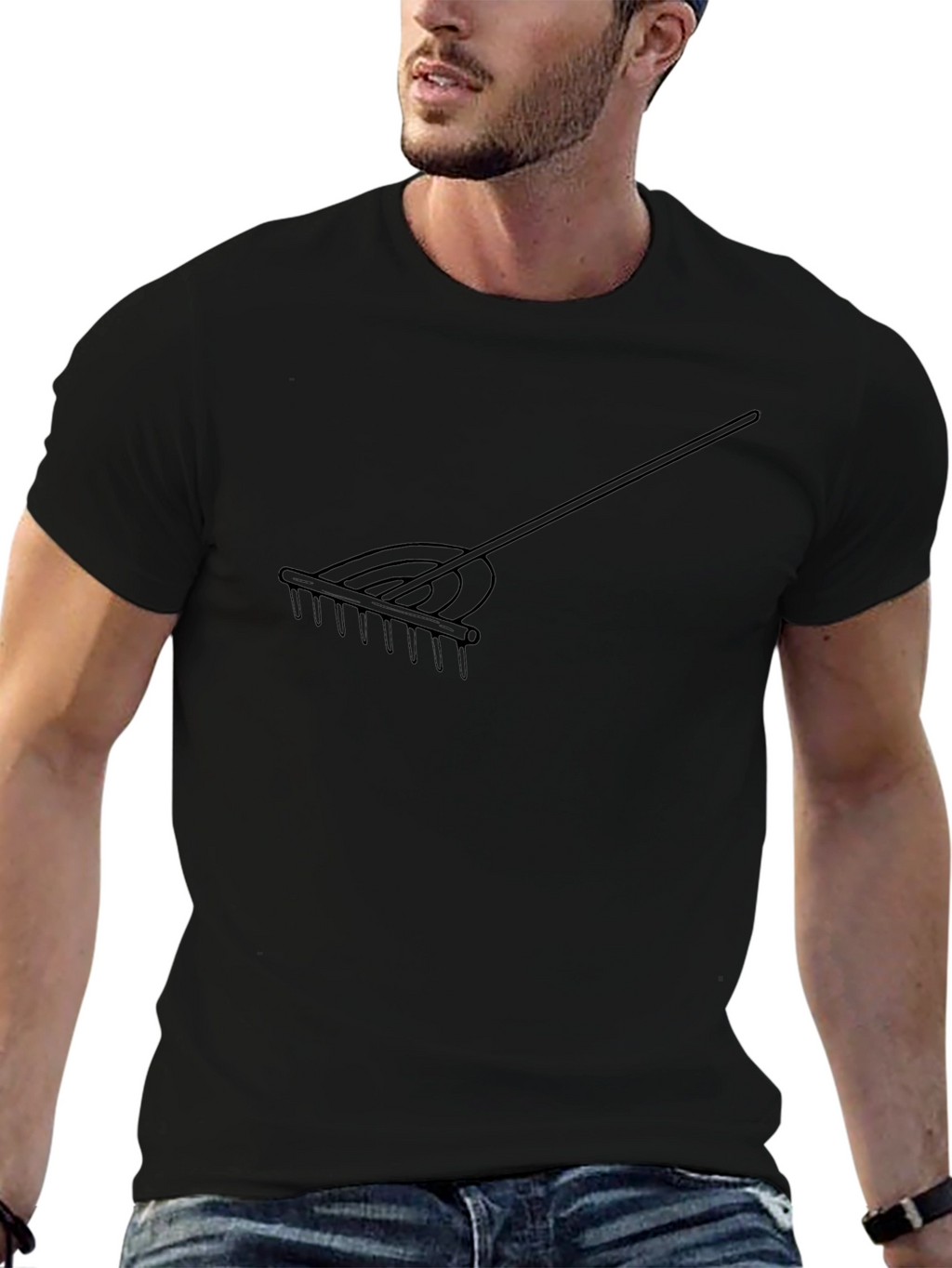 Rake Graphic Black T-Shirt