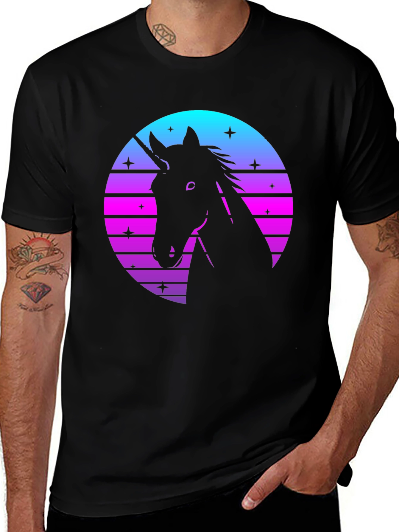 Retro Unicorn Silhouette T-Shirt
