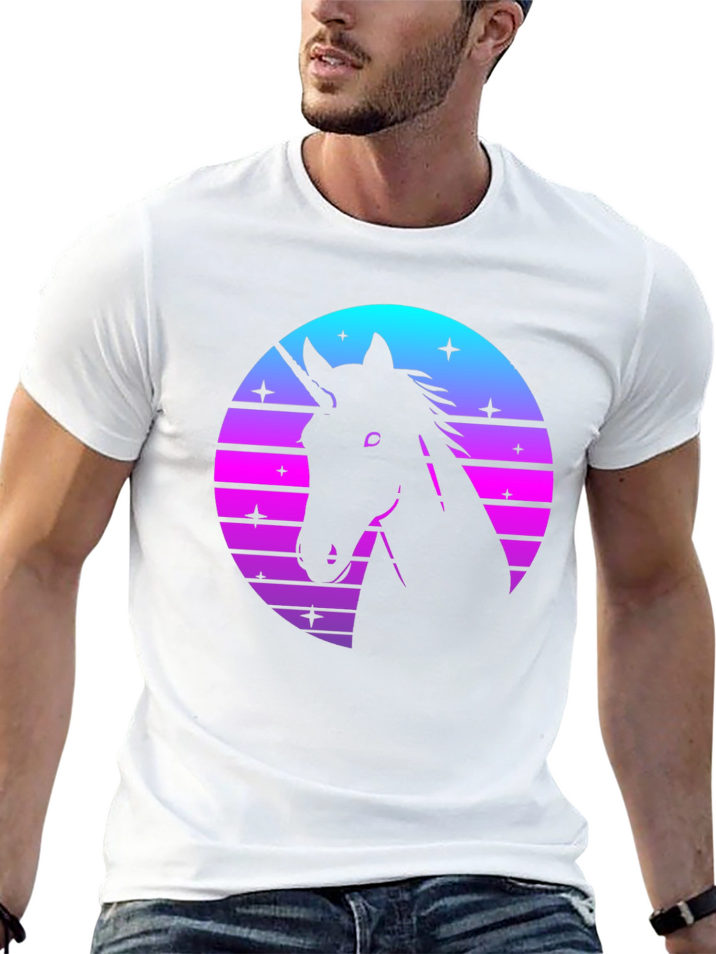 Retro Unicorn Silhouette T-Shirt