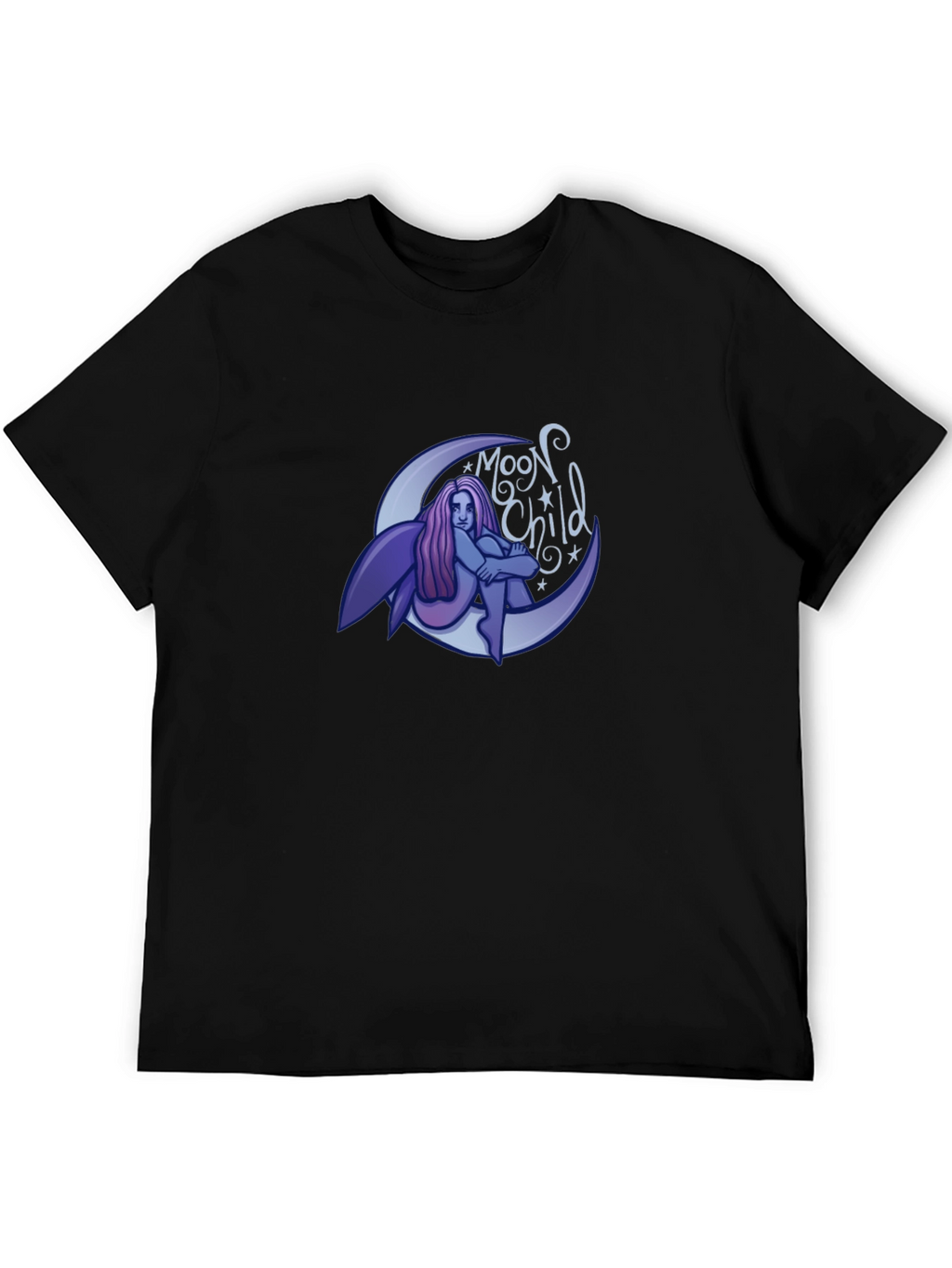 Moon Child Graphic T-Shirt - Black