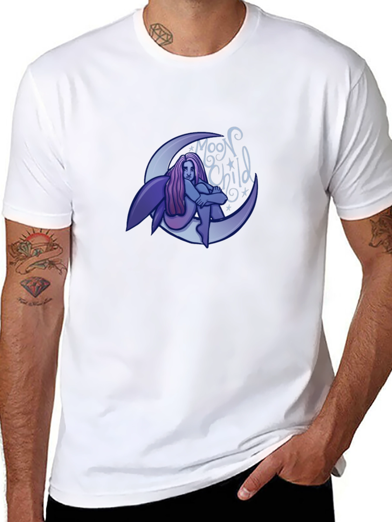 Moon Child Graphic T-Shirt - Black