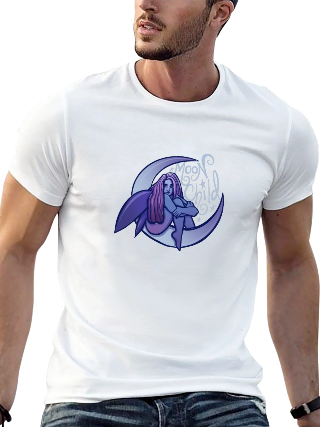 Moon Child Graphic T-Shirt - Black