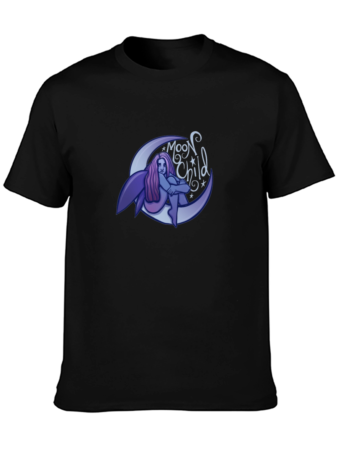 Moon Child Graphic T-Shirt - Black