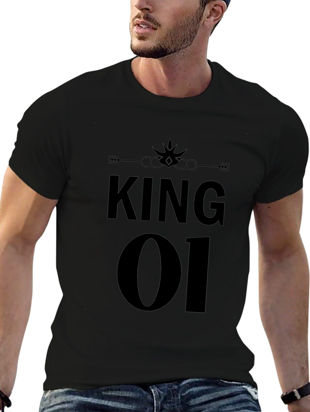 King 01 Black Graphic T-Shirt