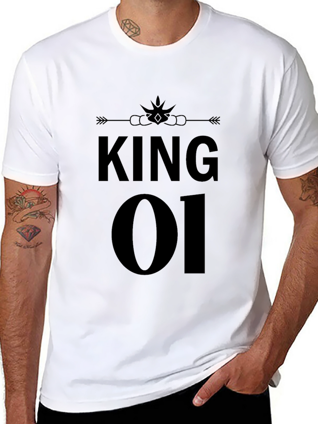 King 01 Black Graphic T-Shirt
