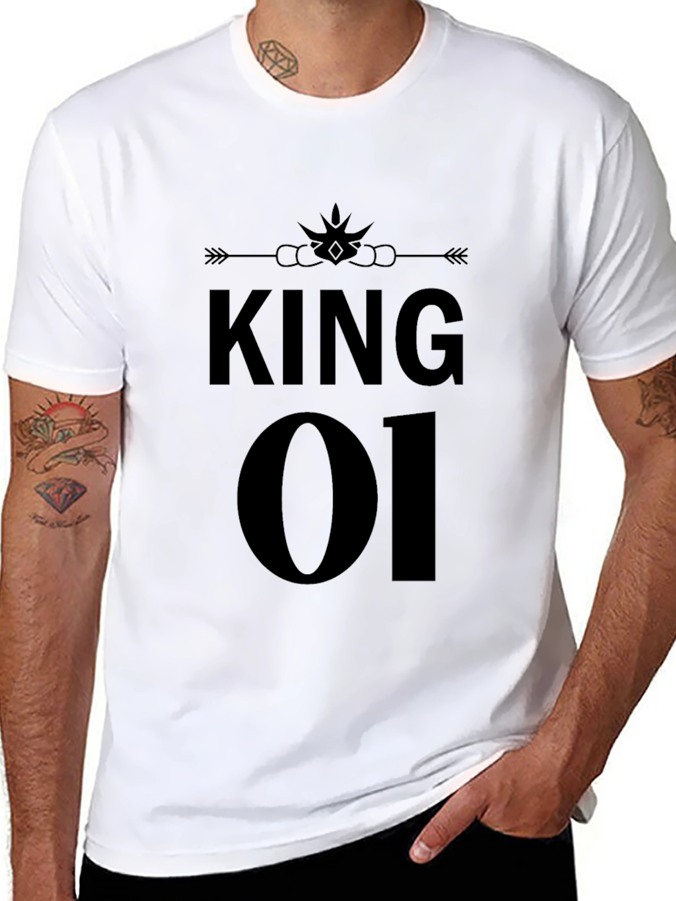 King 01 Black Graphic T-Shirt