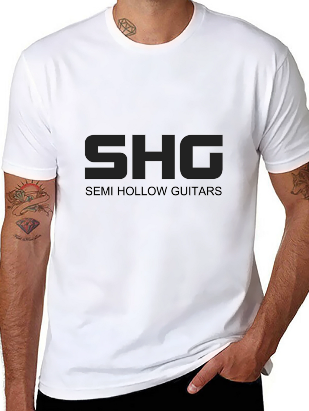 SHG Semi Hollow Guitars Black T-Shirt