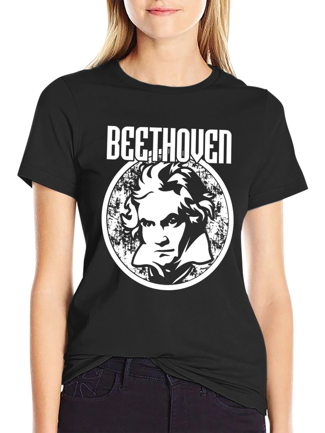 Beethoven Portrait Graphic T-Shirt - Classic Composer Tee