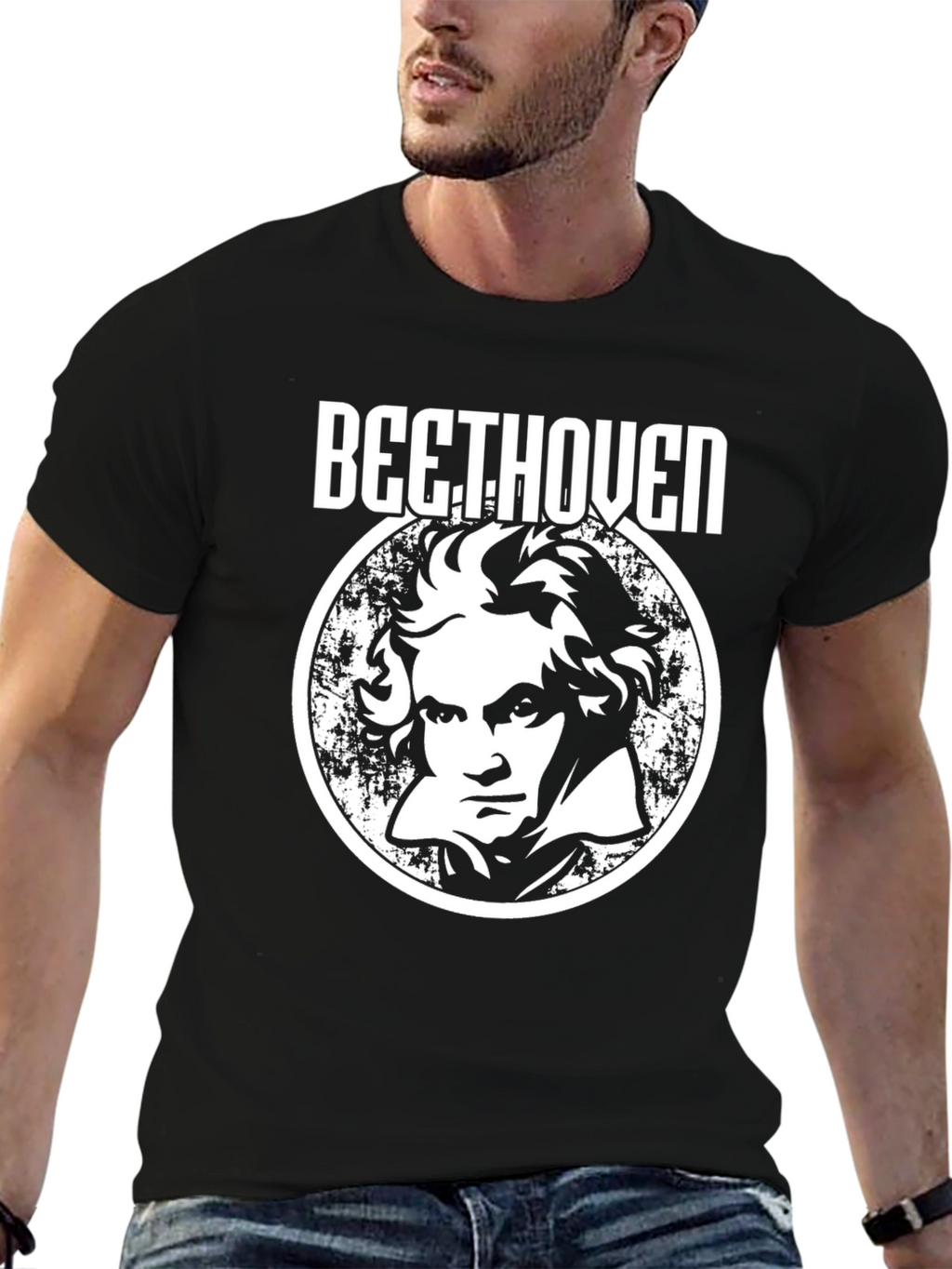 Beethoven Portrait Graphic T-Shirt - Classic Composer Tee