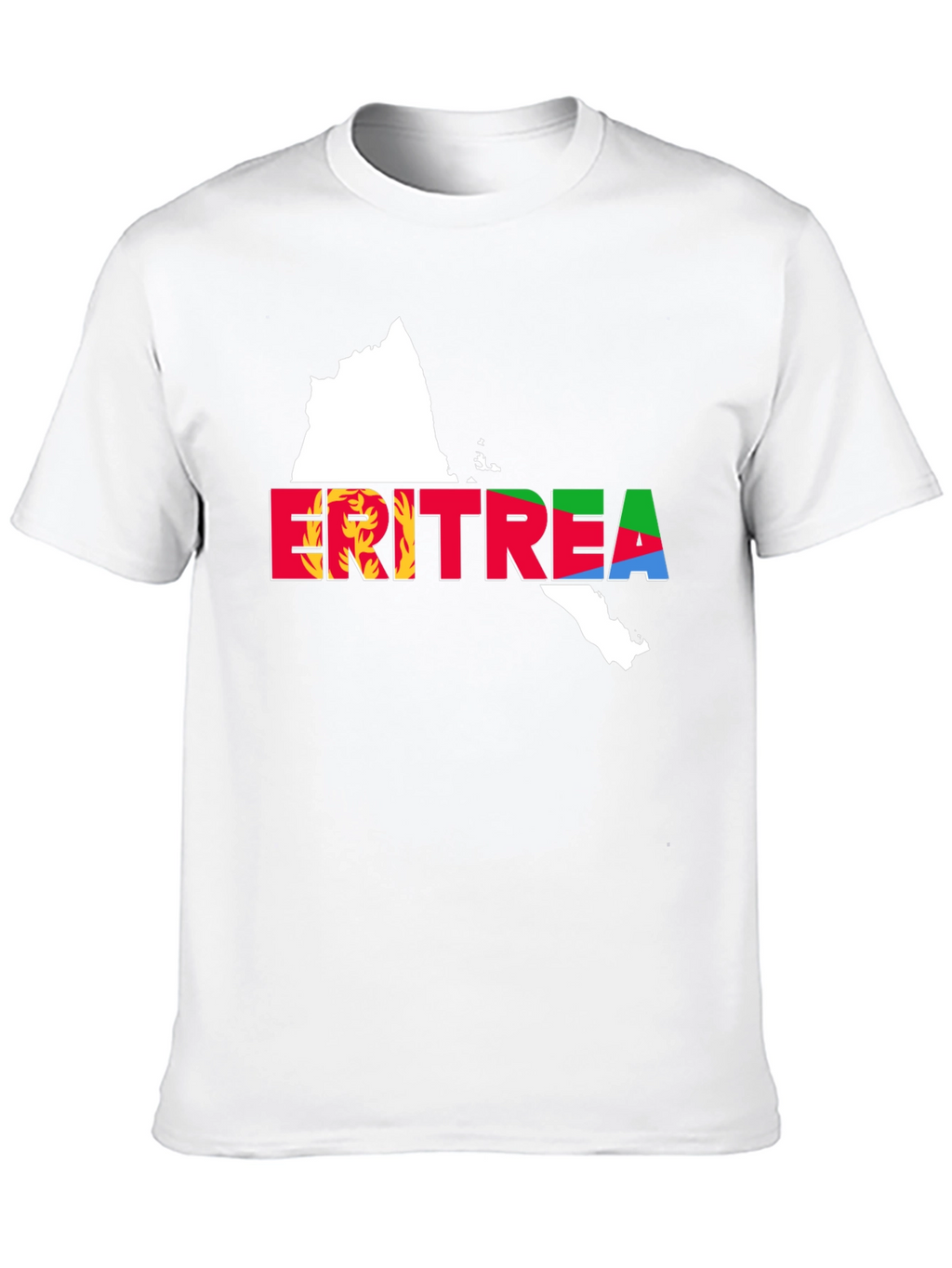Eritrea Map Flag T-Shirt - Black Cotton Tee