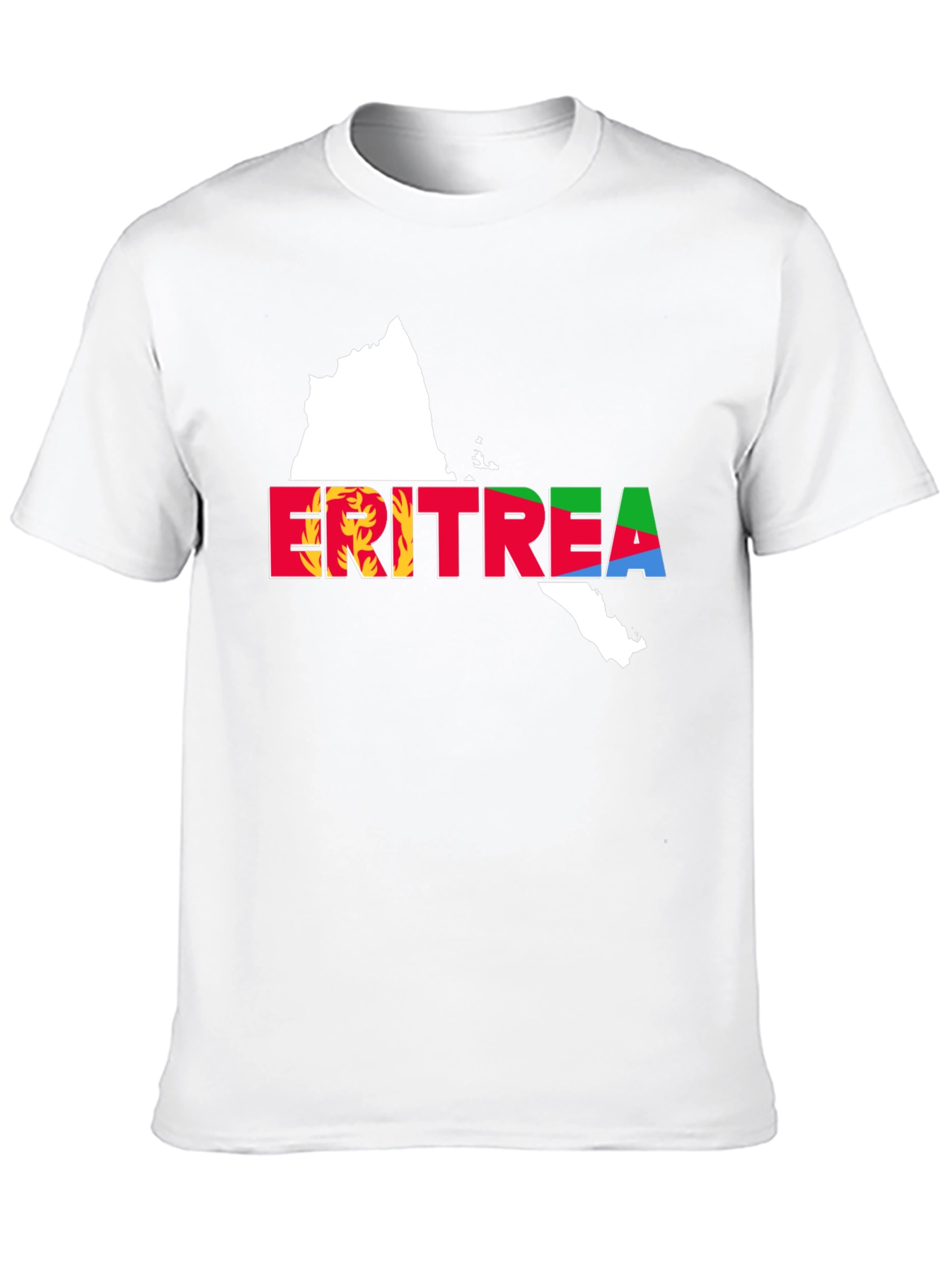 Eritrea Map Flag T-Shirt - Black Cotton Tee
