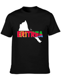 Eritrea Map Flag T-Shirt - Black Cotton Tee