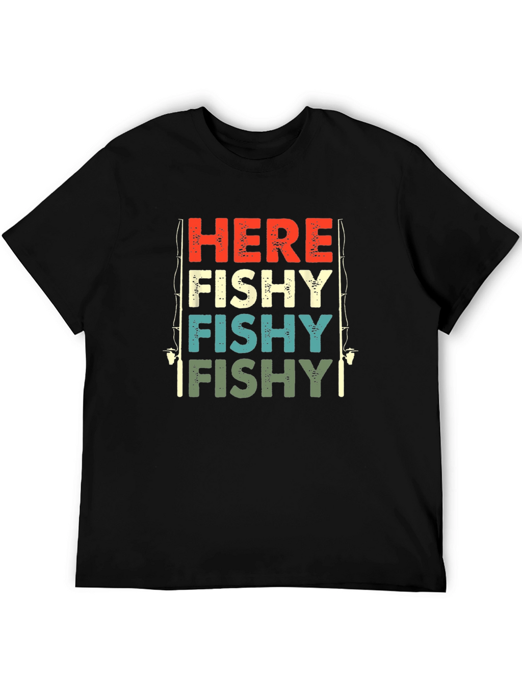 Here Fishy Retro Fishing T-Shirt