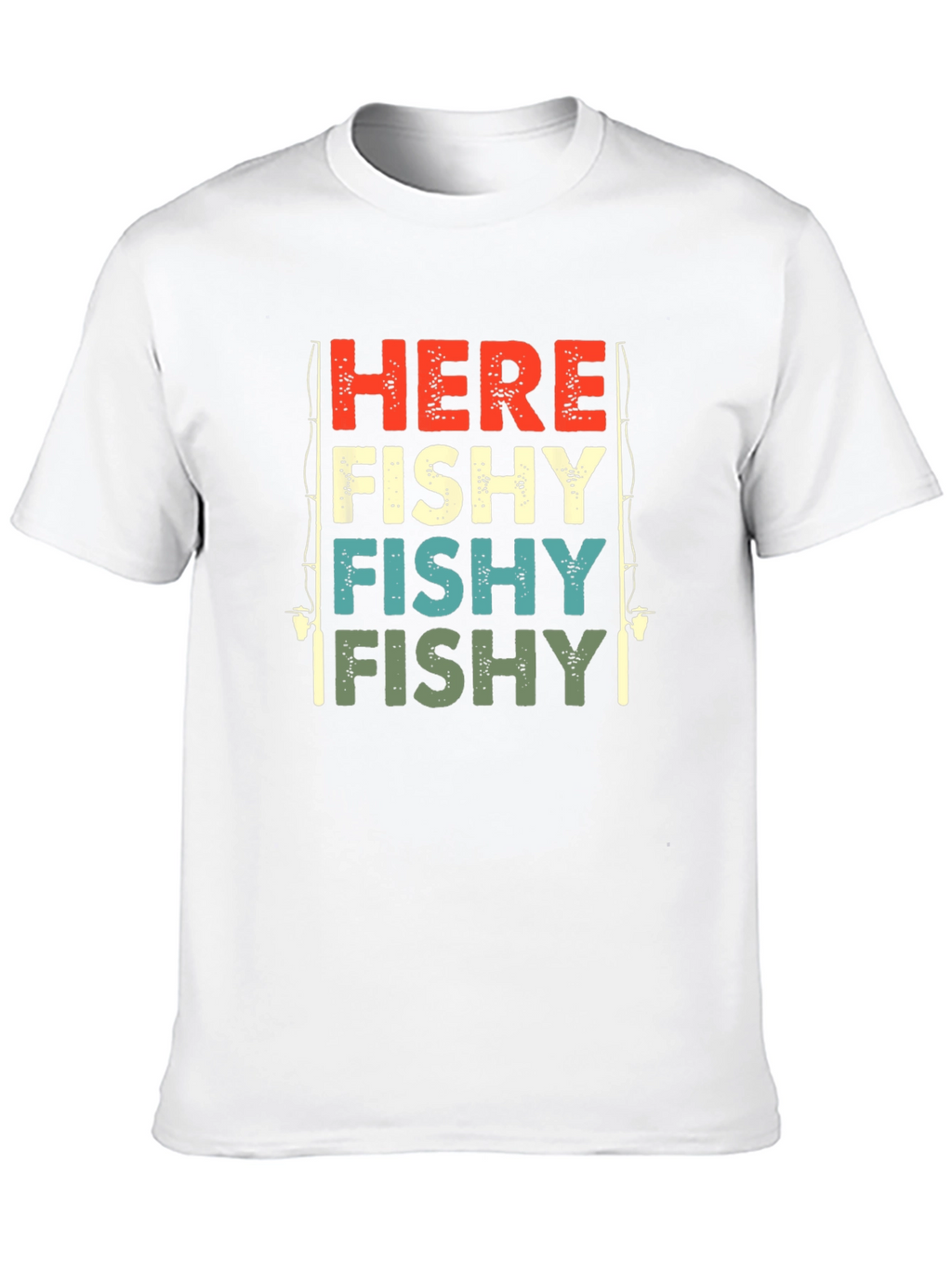 Here Fishy Retro Fishing T-Shirt
