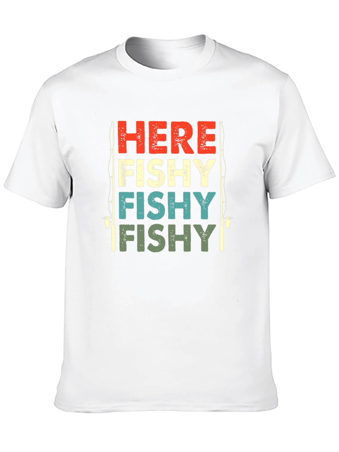 Here Fishy Retro Fishing T-Shirt