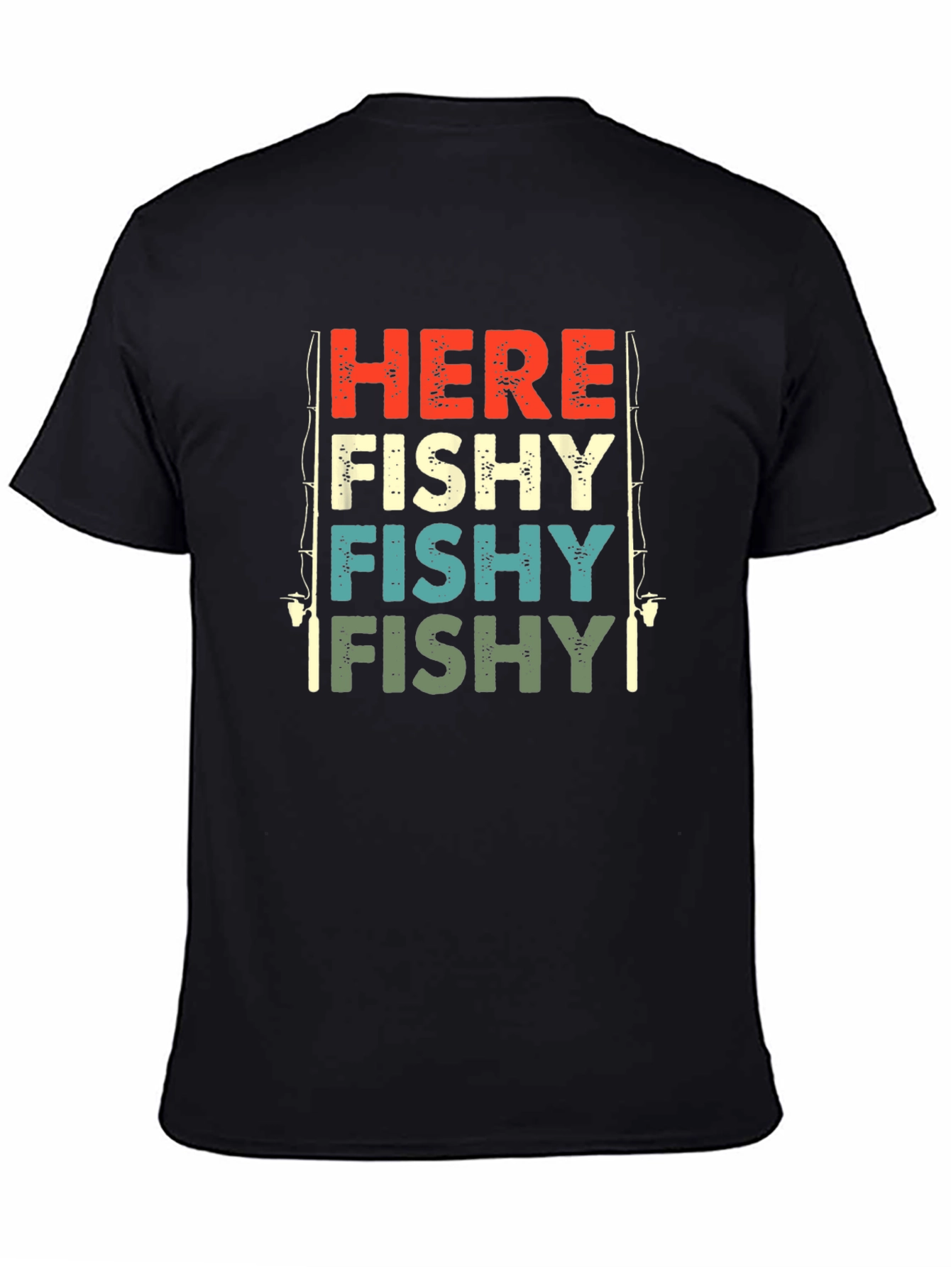 Here Fishy Retro Fishing T-Shirt