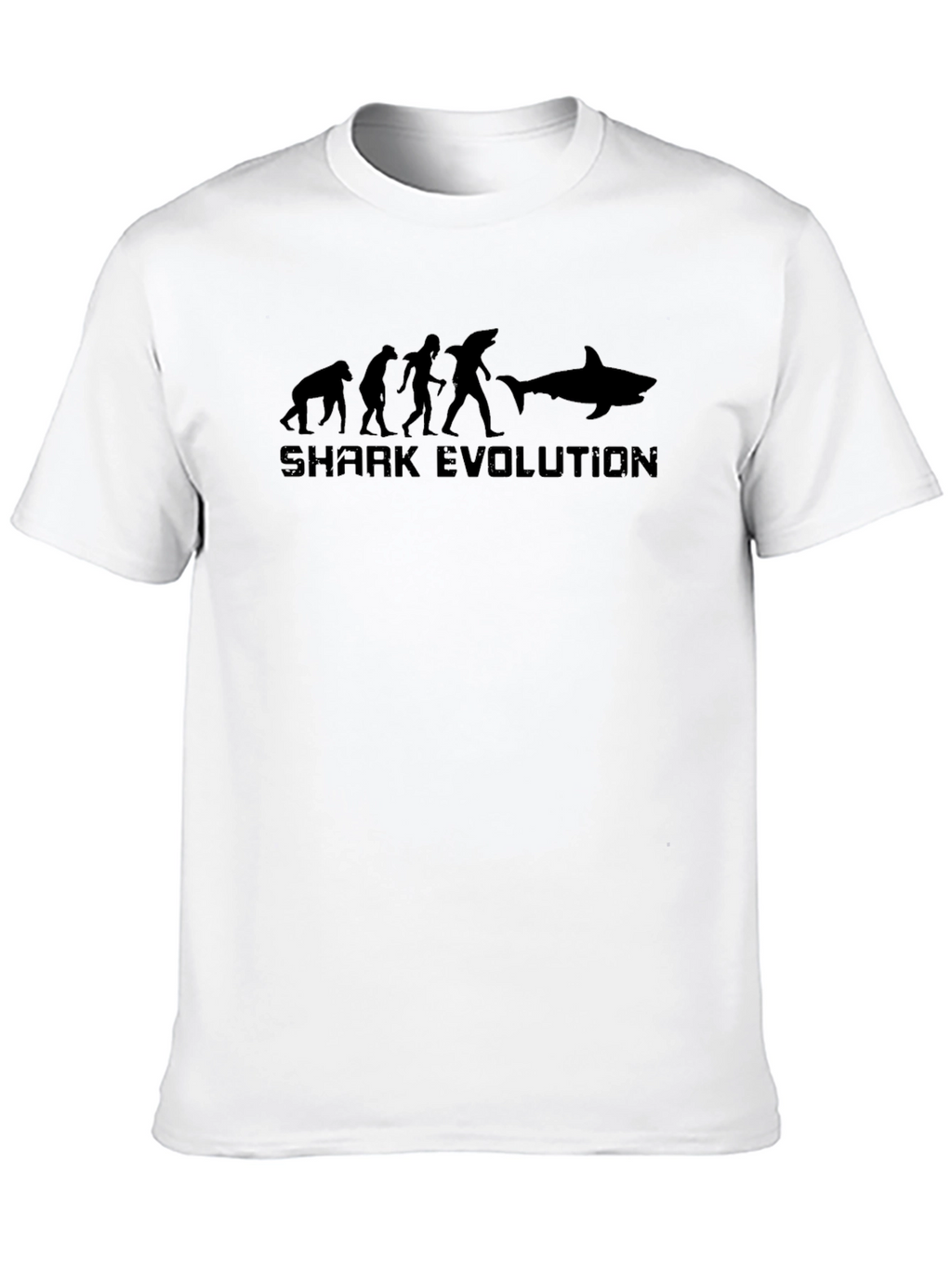 Shark Evolution Graphic Print Black T-Shirt