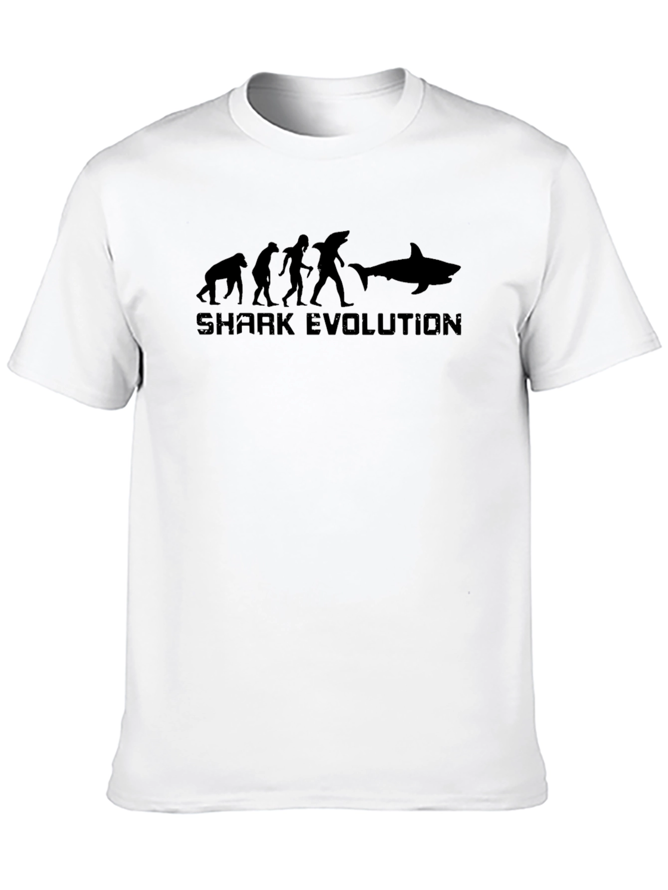 Shark Evolution Graphic Print Black T-Shirt