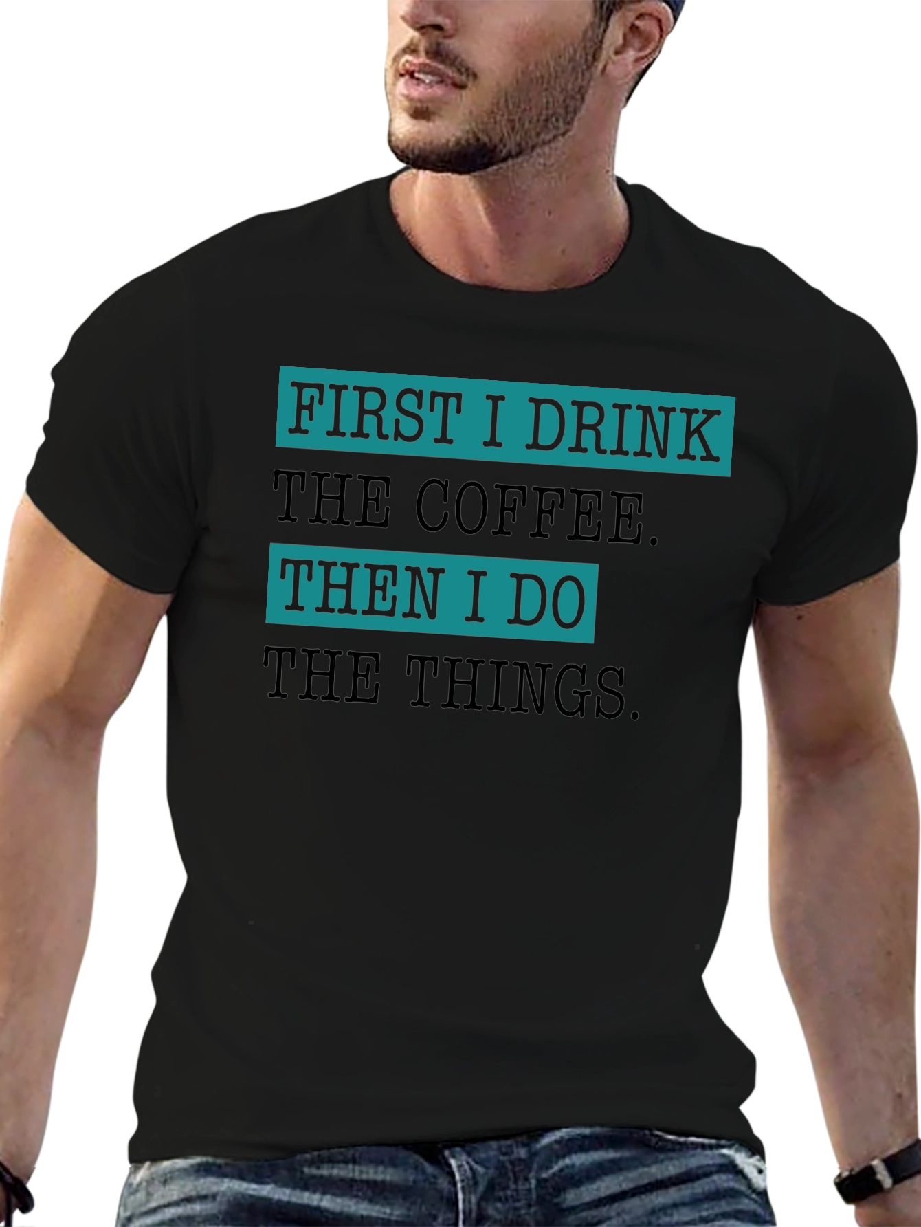 Coffee First T-Shirt - Funny Drink Tee