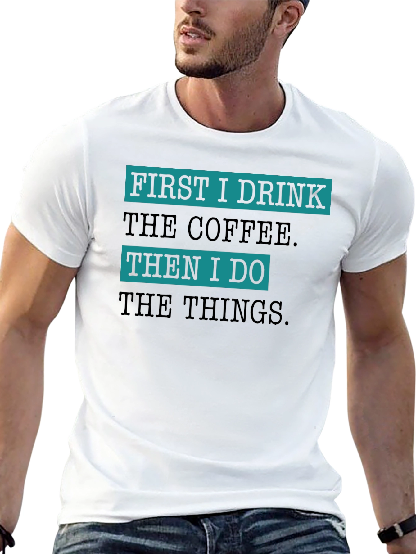 Coffee First T-Shirt - Funny Drink Tee