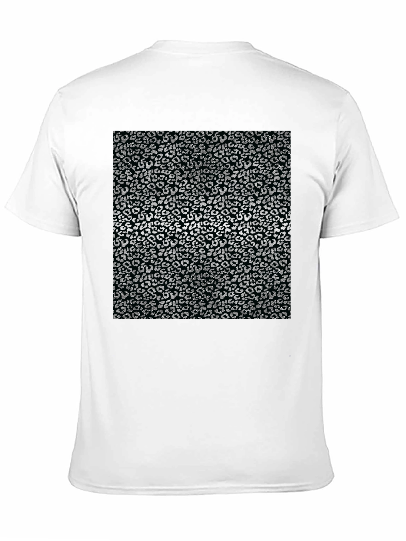 Leopard Print Mens Black T-Shirt