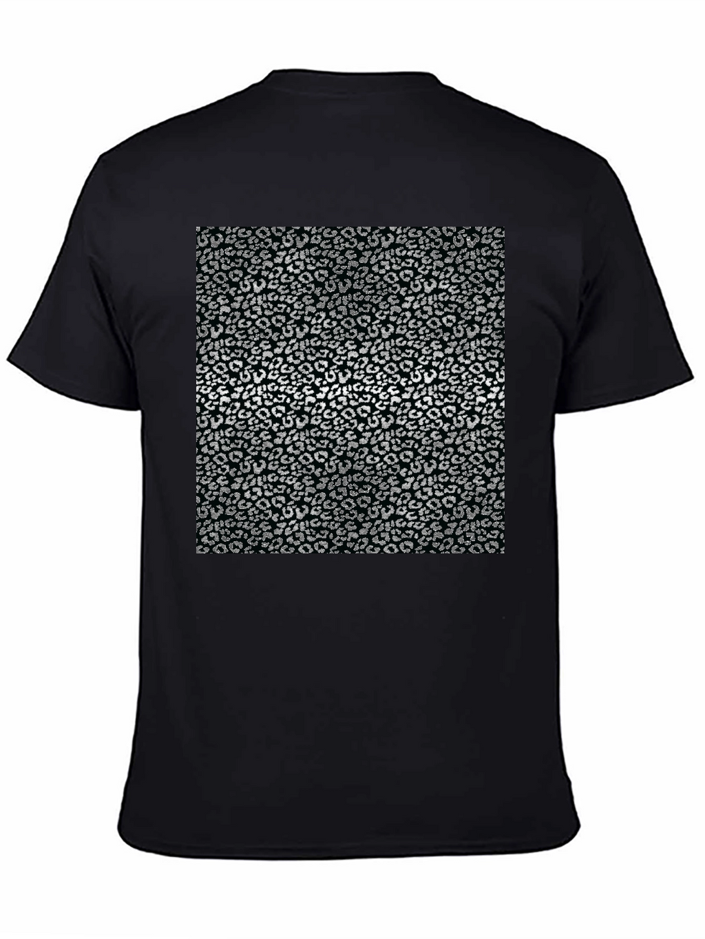 Leopard Print Mens Black T-Shirt