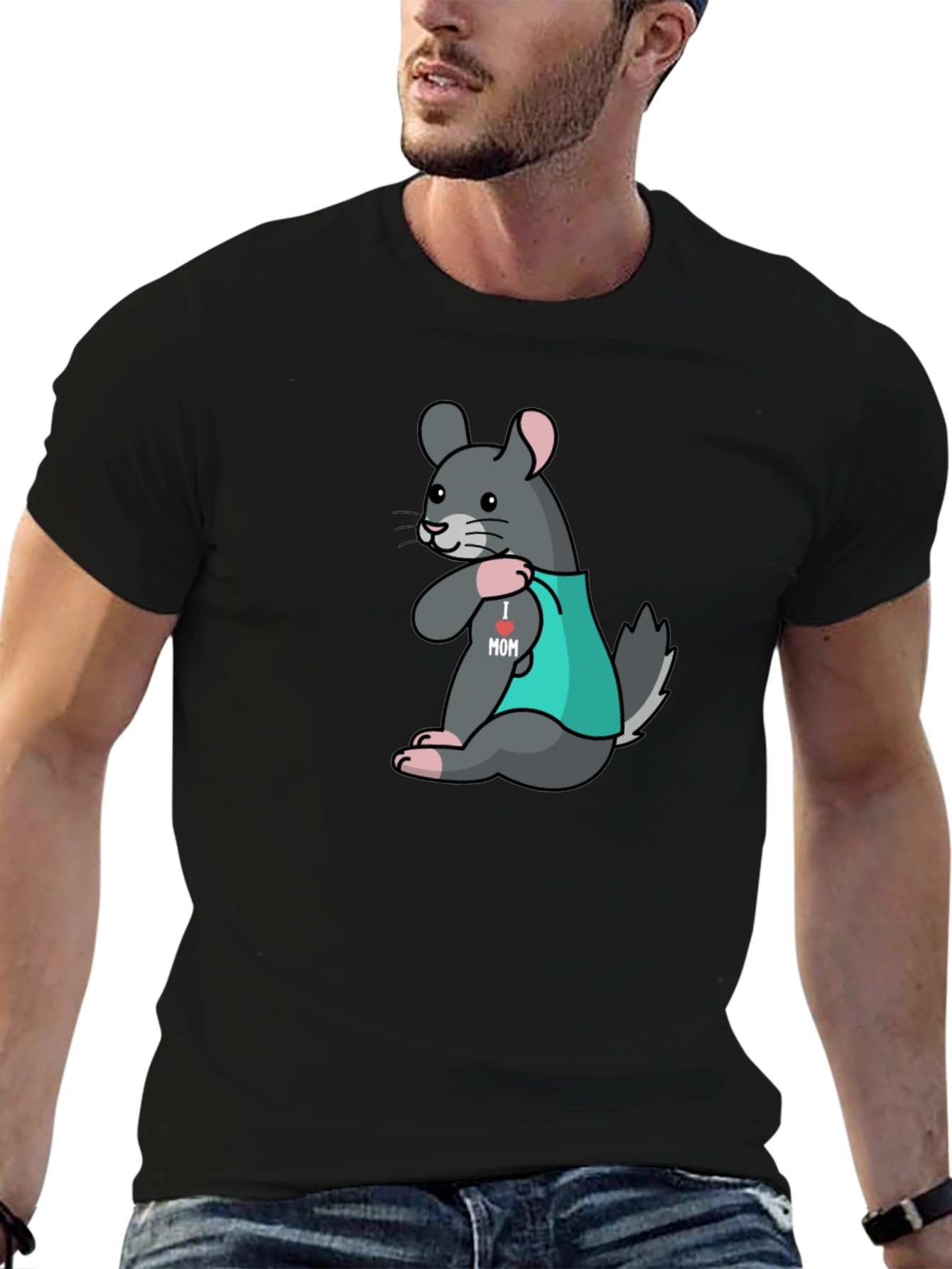 Chinchilla I Heart Mom Tattoo T-Shirt