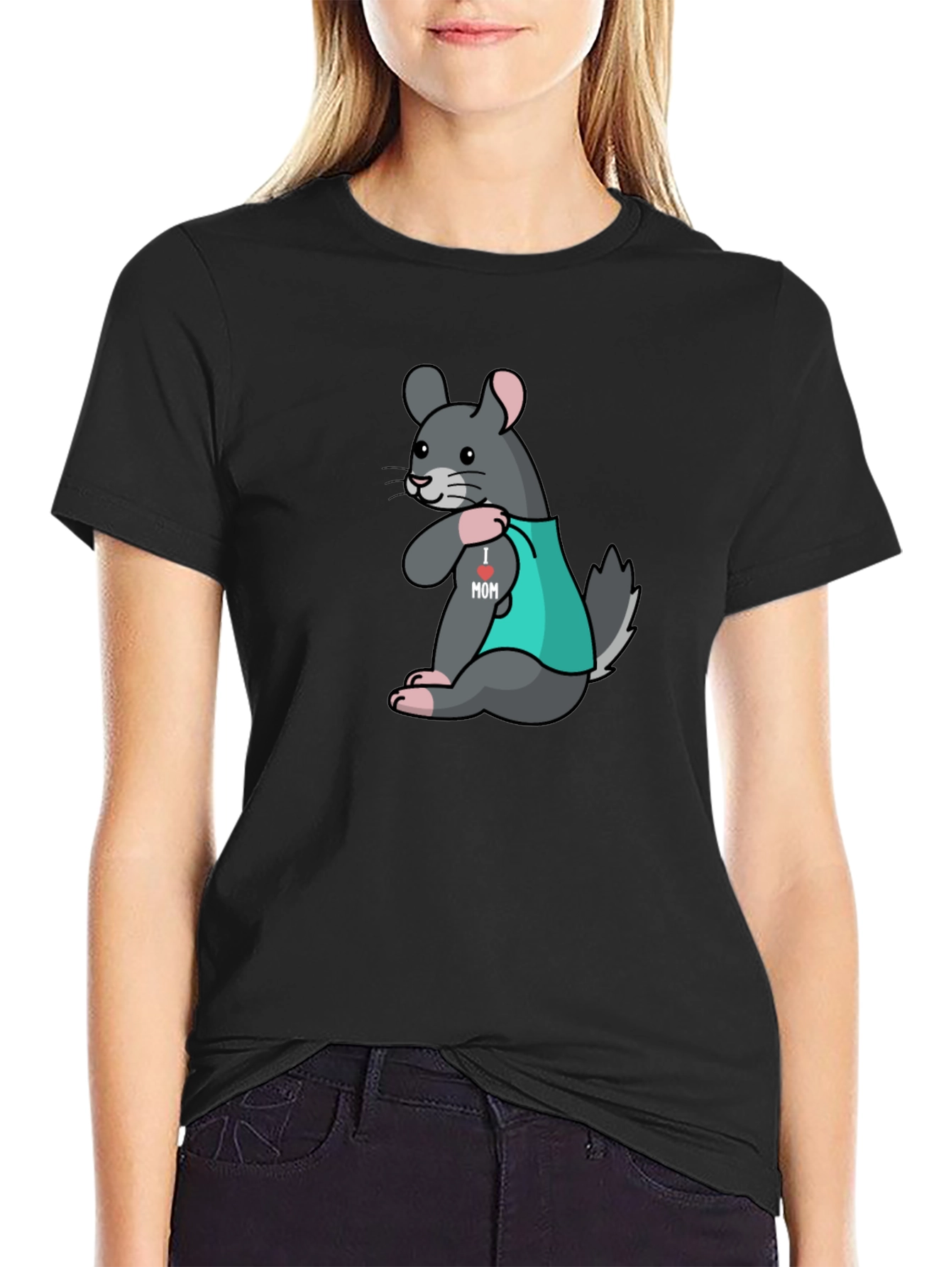 Chinchilla I Heart Mom Tattoo T-Shirt