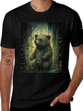 Bear Forest Graphic Tee - Nature Inspired Print