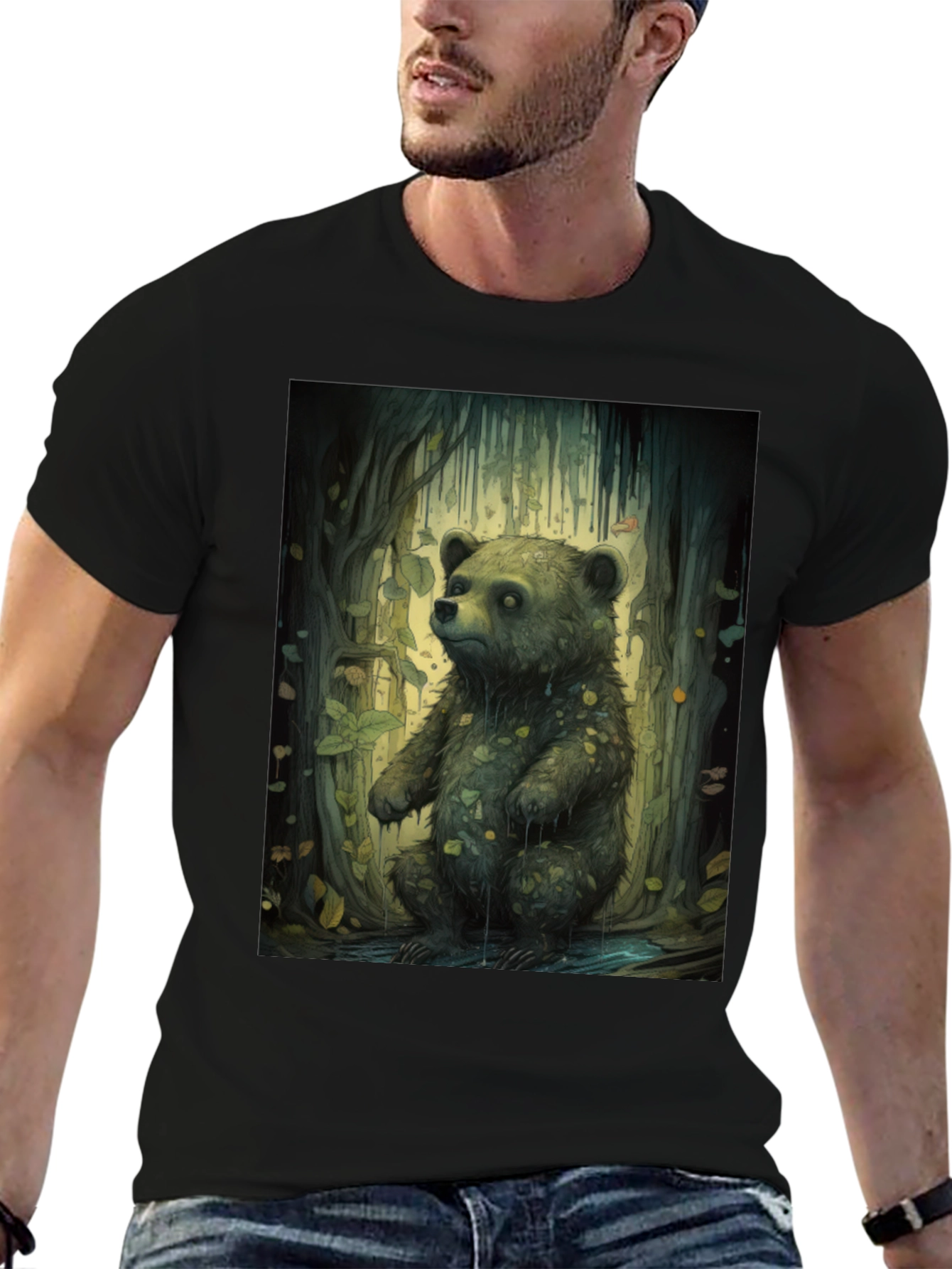 Bear Forest Graphic Tee - Nature Inspired Print