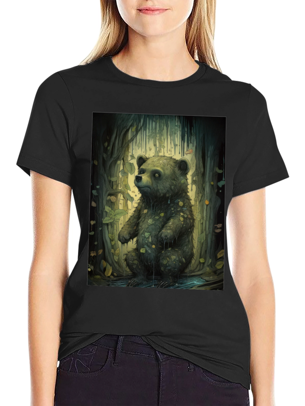 Bear Forest Graphic Tee - Nature Inspired Print